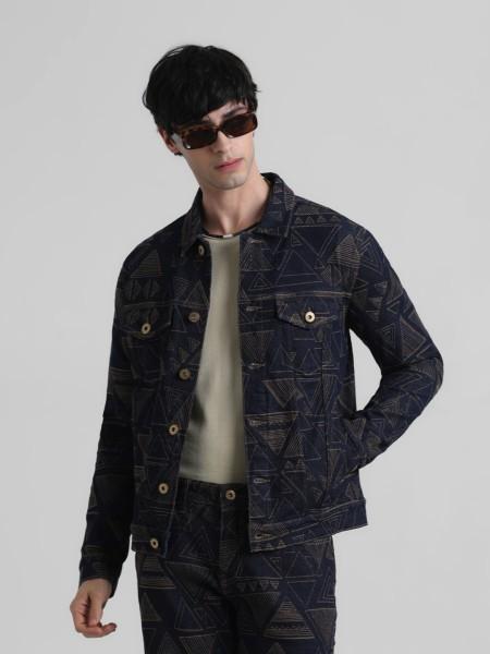 men geometric print jacket