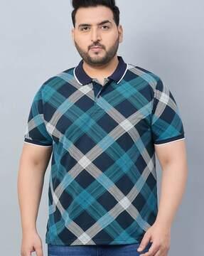 men geometric print regular fit polo t-shirt