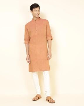 men geometric print relaxed fit kurta