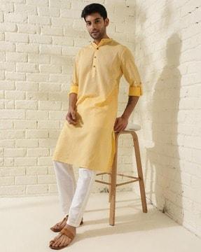 men geometric print relaxed fit kurta