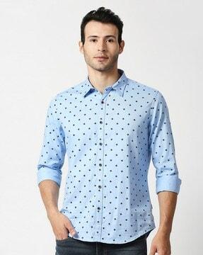 men giza minimal printed regular fit shirt