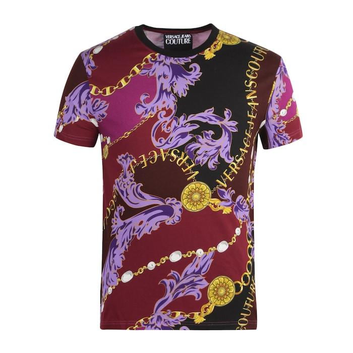 men gold baroque print t-shirt