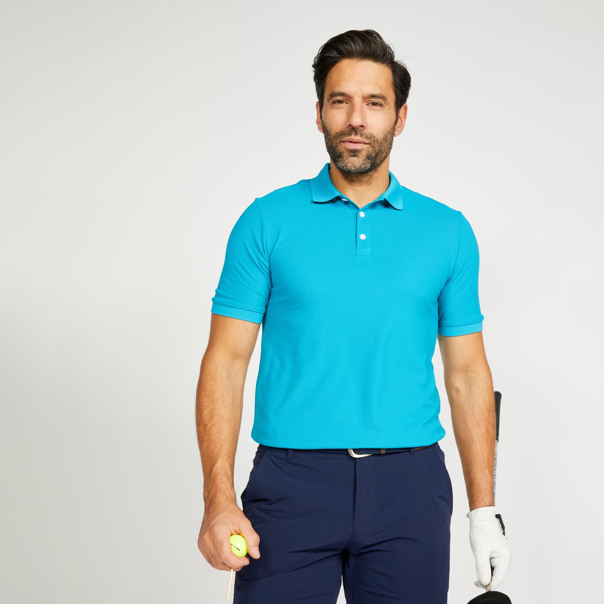 men golf polo t-shirt 500 turquoise