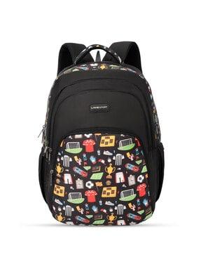 men graphic print back pack with zip-closure