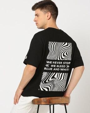 men graphic print boxy fit crew-neck t-shirt