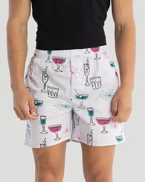 men graphic print cotton boxers