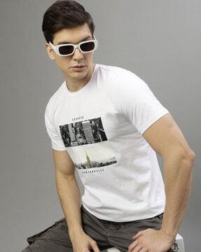 men graphic print cotton t-shirt