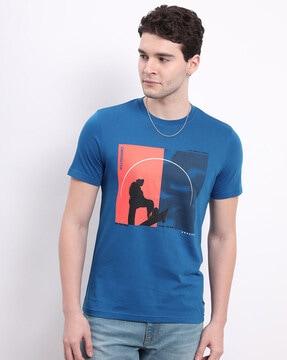 men graphic print crew-neck t-shirt