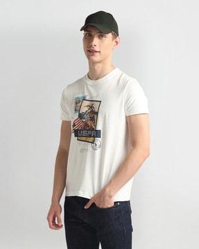 men graphic print extra slim fit crew-neck t-shirt