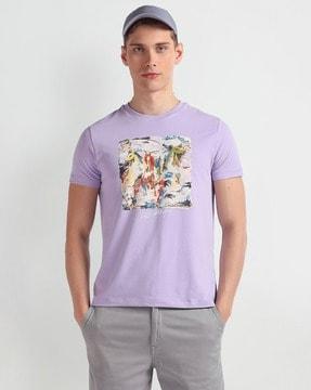 men graphic print extra slim fit crew-neck t-shirt