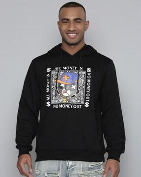 men graphic print hoodie sweatshirt