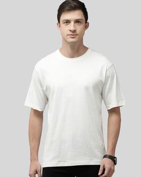 men graphic print loose fit crew-neck t-shirt