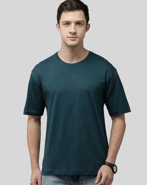 men graphic print loose fit crew-neck t-shirt