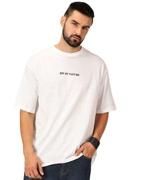 men graphic print oversized crew-neck t-shirt