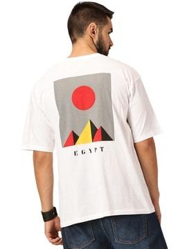 men graphic print oversized crew-neck t-shirt