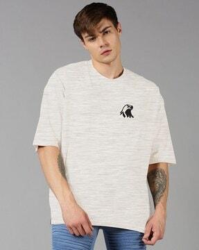 men graphic print oversized crew-neck t-shirt