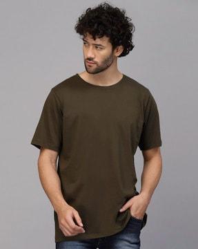 men graphic print oversized fit round-neck t-shirt