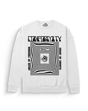 men graphic print oversized fit sweatshirt