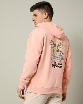 men graphic print oversized hoodie