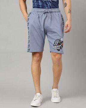 men graphic print regular fit city shorts