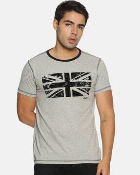 men graphic print regular fit crew-neck t-shirt