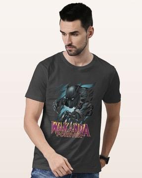 men graphic print regular fit crew-neck t-shirt