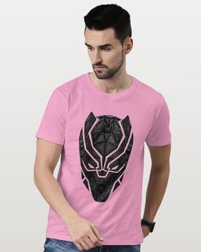 men graphic print regular fit crew-neck t-shirt