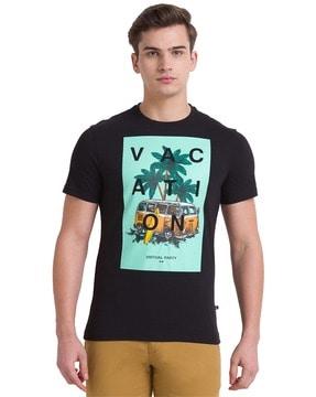 men graphic print regular fit crew-neck t-shirt