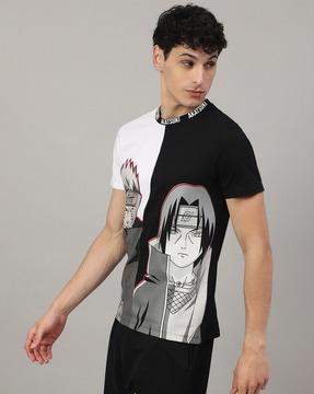 men graphic print regular fit crew-neck t-shirt