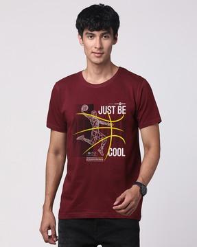 men graphic print regular fit crew-neck t-shirt