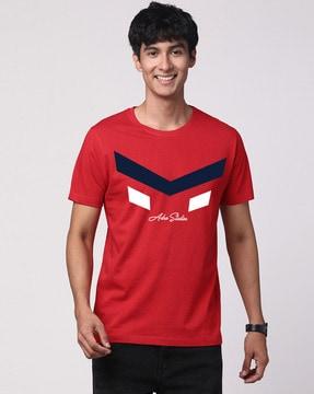 men graphic print regular fit crew-neck t-shirt