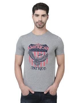 men graphic print regular fit crew-neck t-shirt