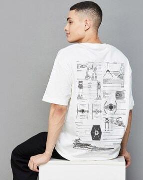 men graphic print regular fit crew-neck t-shirt