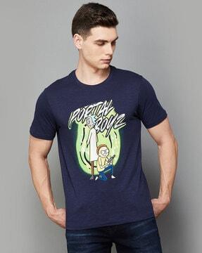 men graphic print regular fit crew-neck t-shirt