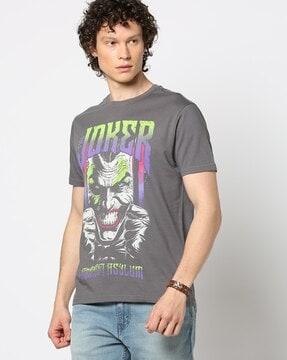 men graphic print regular fit crew-neck t-shirt