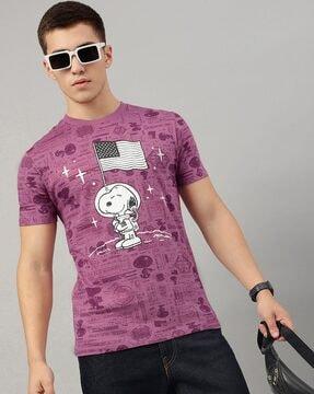 men graphic print regular fit crew-neck t-shirt