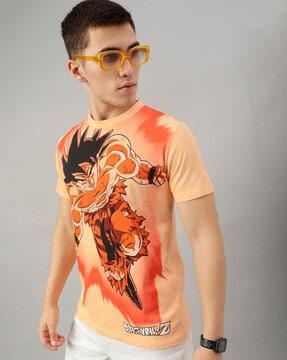 men graphic print regular fit crew-neck t-shirt