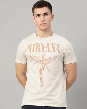 men graphic print regular fit crew-neck t-shirt