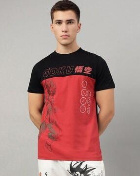 men graphic print regular fit crew-neck t-shirt