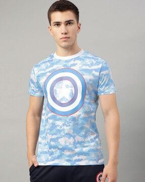 men graphic print regular fit crew-neck t-shirt