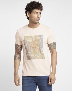 men graphic print regular fit crew-neck t-shirt