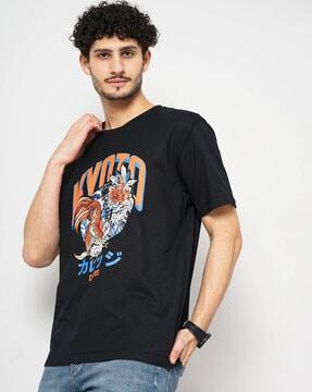 men graphic print regular fit crew-neck t-shirt