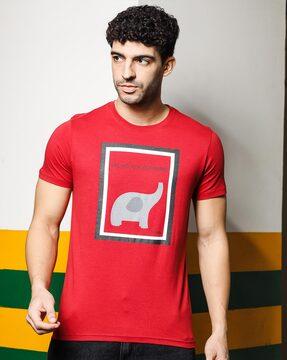 men graphic print regular fit crew-neck t-shirt