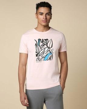 men graphic print regular fit crew-neck t-shirt