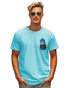 men graphic print regular fit crew-neck t-shirt