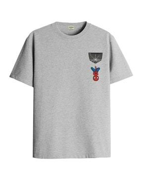 men graphic print regular fit crew-neck t-shirt