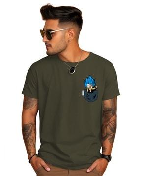 men graphic print regular fit crew-neck t-shirt