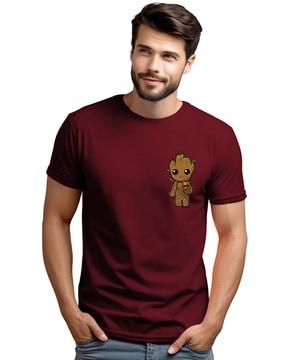 men graphic print regular fit crew-neck t-shirt