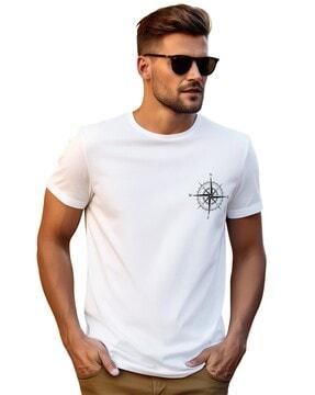 men graphic print regular fit crew-neck t-shirt