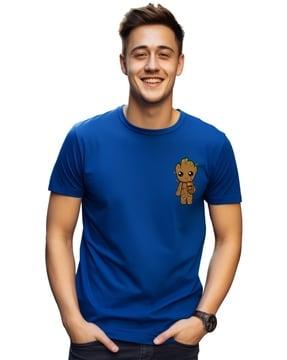 men graphic print regular fit crew-neck t-shirt